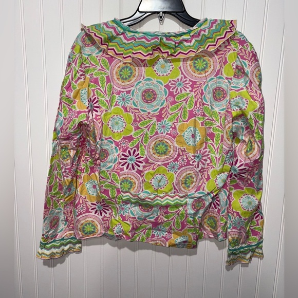 Handmade Colorful Women's Top with Ruffled Collar - Picture 5 of 5
